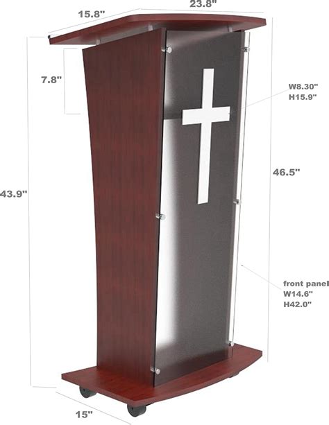 Buy FixtureDisplays® Wood Podium with Frost Acrylic Front Panel, 46 ...