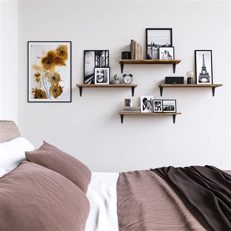ARRAS Rustic Floating Shelves for Bedroom Storage and Bedroom Decor ...