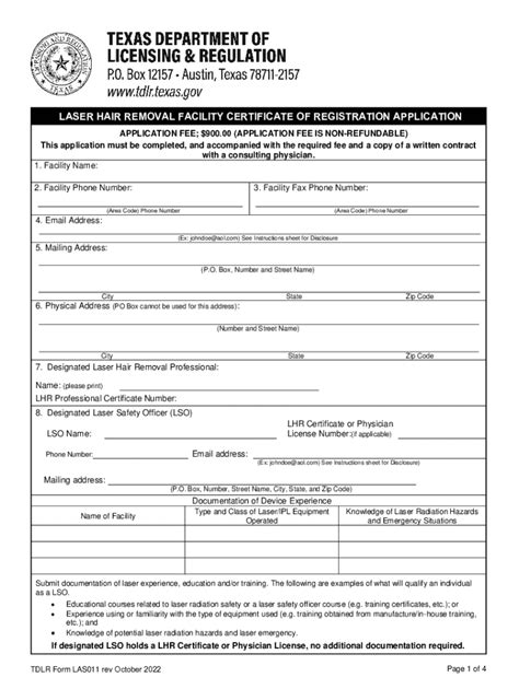 2022-2026 TX TDLR Form LAS011 - Fill Out, Sign & Share Online | pdfFiller