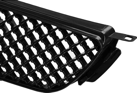 Buy YLT AUTO Hood Mesh Front Bumper Gloss Black JDM Diamond Front ...