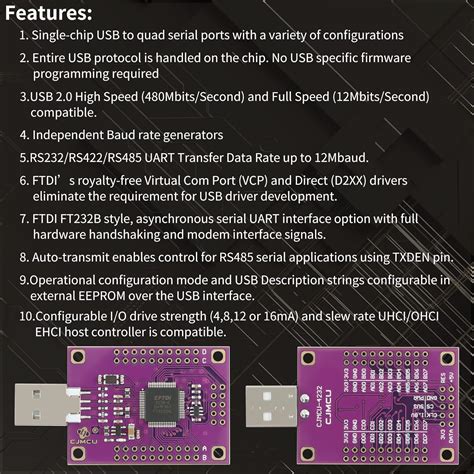 ECBuying FT4232HL 4 Channel USB to Serial Adapter FTDI FT4232 India | Ubuy
