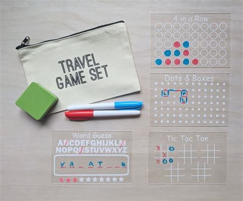 Bundle set reusable board games dry erase games travel games road trip ...