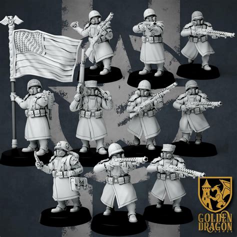 United States - Veteran Squad - Marcher: Empires at War 32mm Scale ...