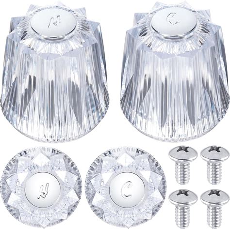 PAGOW 4Pcs Shower Knob Replacement, Shower Faucet Handles 2pcs Hot ...