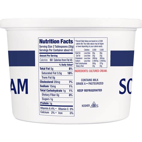 Daisy Sour Cream Nutritional Information - Home Alqu