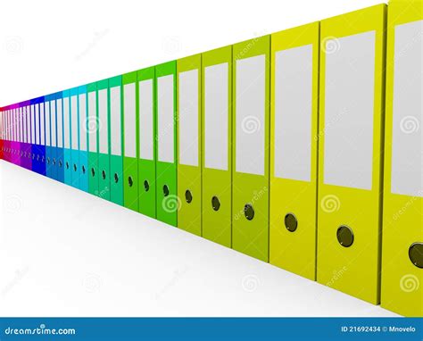 Colorful file folders stock illustration. Illustration of gree - 21692434