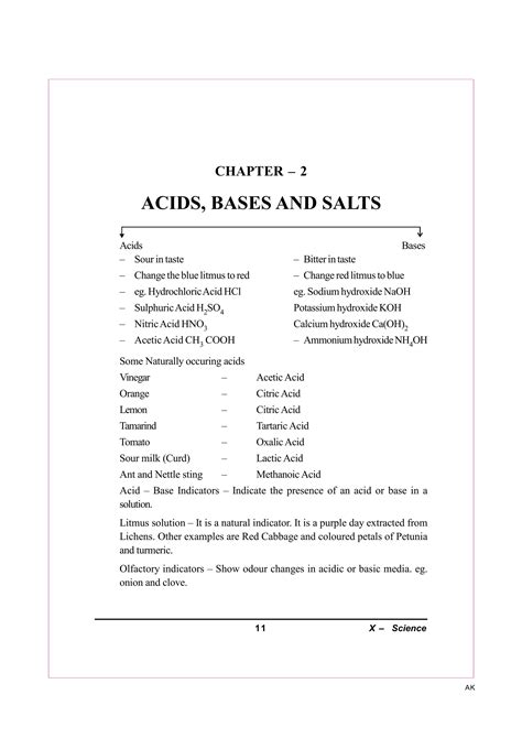 Class 10 Ch2 Acids,Based and Salts Notes and Extra | PDF