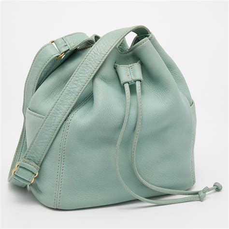 Coach Blue Pebbled Leather Drawstring Bucket Bag For Sale at 1stDibs ...