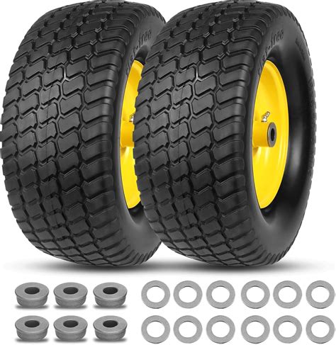 Amazon.com: 13x5.00-6 Lawn Mower Tires and Wheel, Updated Flat Free ...