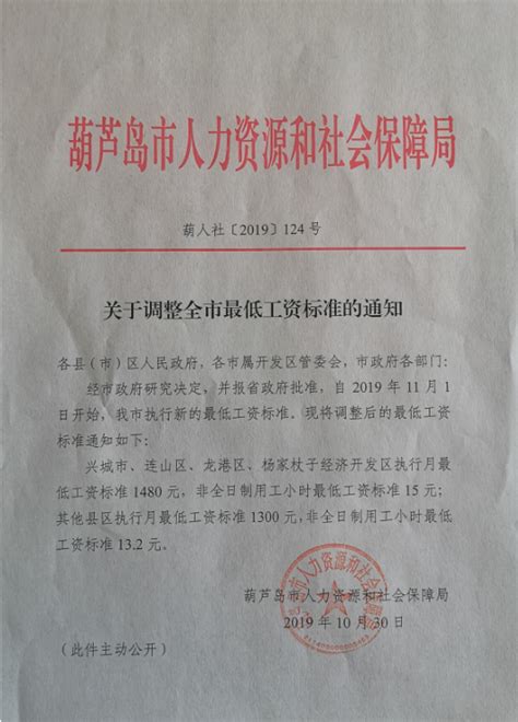 辽宁省葫芦岛市调整最低工资标准 - 知乎