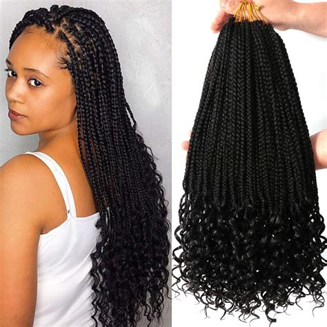 Medium Box Braids With Curly Ends