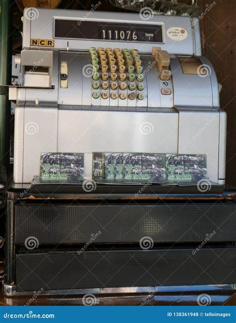 Vintage NCR cash register editorial stock photo. Image of market ...