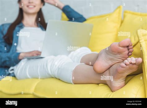 Barefoot Child Using Computer 的图像结果