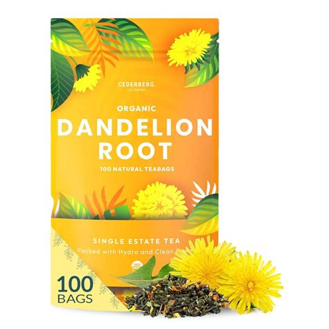 Amazon.com : Organic Dandelion Root Tea-100 Tea Bags | Organic Herbal Tea | Eco-Friendly Tea ...