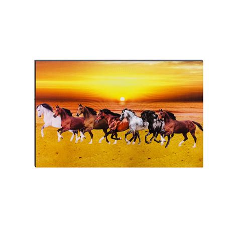 6MM MDF 7 Lucky Running Horses Satin Matt Texture UV Art Painting ...