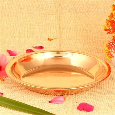 Buy Gyarsilal's Pure Copper Tamba Puja Deep Plate-18 CM Dia - Pooja ...