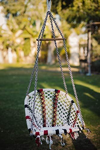 Patiofy Made in India D-Shape Cotton Rope Hammock-Hanging Swing Chair ...