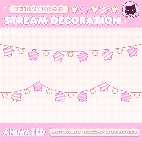 Animated Star String Light Overlay, Twitch, Pink Overlay, Cozy, Holiday ...