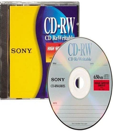 Sony CD-RW High Speed Rewritable Disc (One-Pack) - Buy Sony CD-RW High ...