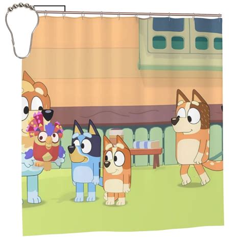 Saiise Bluey Print Shower Curtain for Bathroom,Shower Curtain Set with ...