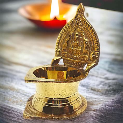 Buy Decowill Pure Brass Kamakshi Devi Diya | Deepak for Pooja | Festive ...