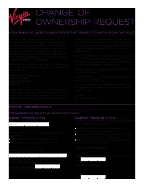 Virgin Mobile Change of Ownership Request - Fill and Sign Printable ...