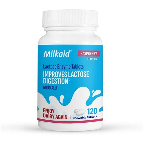 Milkaid Lactase Enzyme Chewable Tablets for Lactose Intolerance Relief | Prevents Gas, Bloating ...