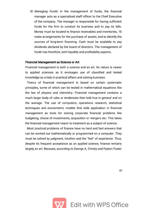 Financial management funit 1 - Managing Funds: In the management of ...