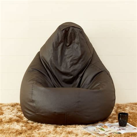 Buy Flabby Faux Leather XXL Bean Bag with Beans - Brown from Home ...