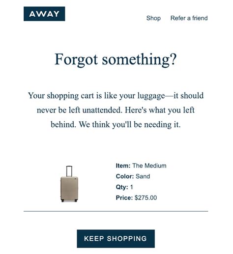 Abandoned Cart Email Template | AT A GLANCE