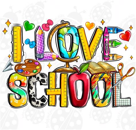 I Love School Png Sublimation Design Download, Western School Png ...