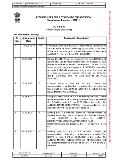 QO-D-8-10 Ver 2.4 Vendor Sample/Prototype Testing Guidelines - Studocu