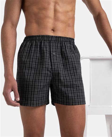 Buy Super Combed Mercerized Cotton Woven Checkered Inner Boxers with ...