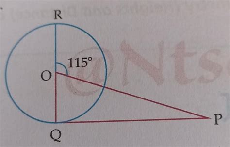 PQ is a tangent drawn from an external point P to a circle with centre ...
