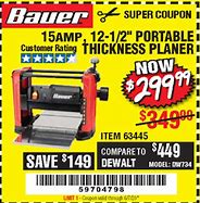 Image result for Harbor Freight Thickness Planer