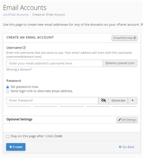cPanel Create Email Account 的图像结果