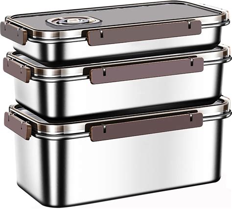 Amazon.com: pobowlgarls Large Stainless Steel Food Storage Containers ...