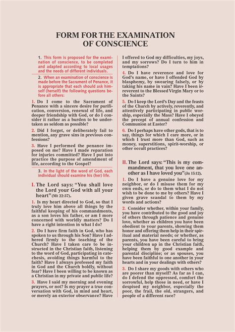 Examination of Conscience Card – Catholic Book Publishing