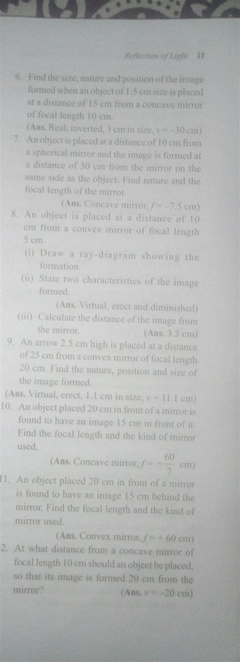 Numerical for physics reflection of light - Brainly.in