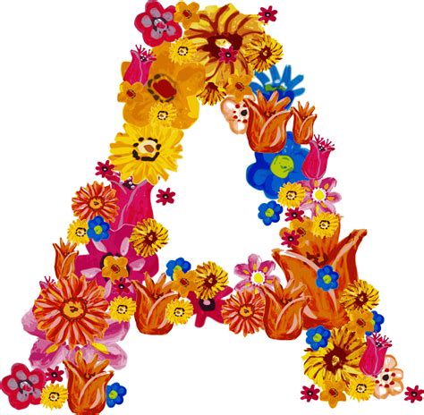 Flower Alphabet, Botanical Typography, Floral Letters, Garden-Inspired Type, Petal Initials PNG