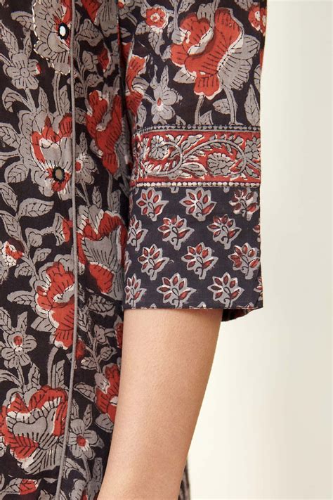 Shop Sehra Nafeesa Bagru Hand Block Print Cotton Kurta | Farida Gupta ...