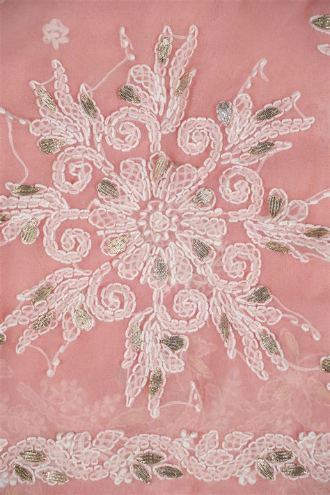 Buy Peach Gota Patti Saree with Chikankari Embroidery online