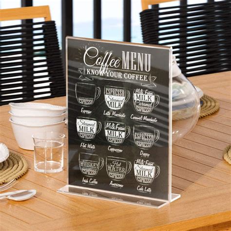 Buy T Shape Acrylic Sign Holder 8.5 x 11 Double Sided Top Table Stand ...