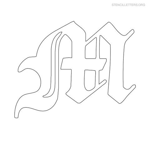Letter M Printable Alphabet Stencil Templates - Stencil Letters Org