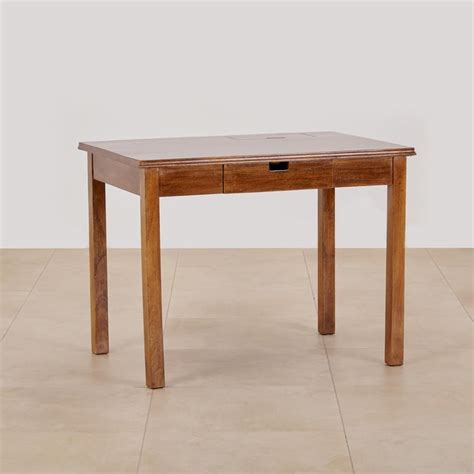 Buy (Refurbished) Helios Woodstock Mango Wood Study Desk - Brown from ...