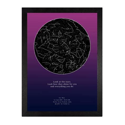 Custom Star Map Poster with preview – Slate Sky