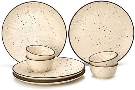 Bodhi House Ceramic Solid Dinner Set Handcrafted Serving 6 Plates 10.6 ...