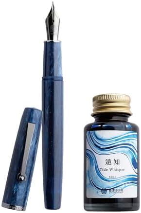 PENLUX Broad Nib Luxury Premium Fountain Ink Pen with 30ml Ink Bottle ...