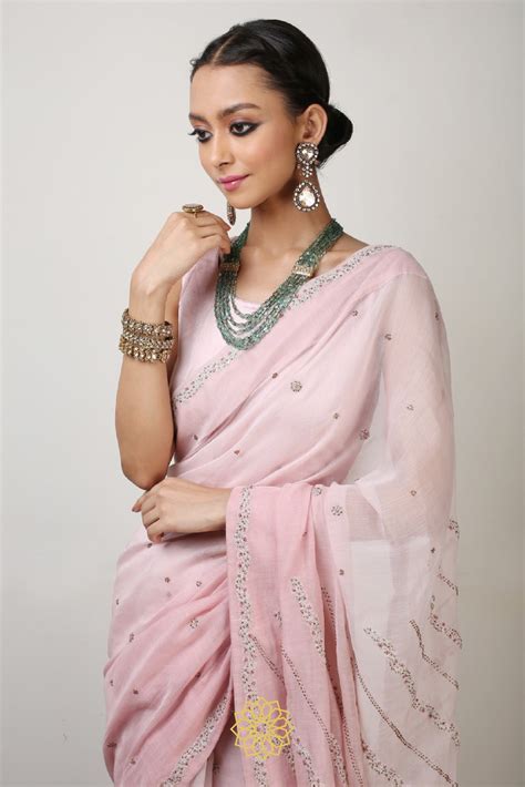 AISHA EMBROIDERED CHANDERI SAREE