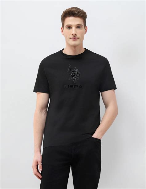 Black & Gold Brand Embossed Slim Fit T-Shirt